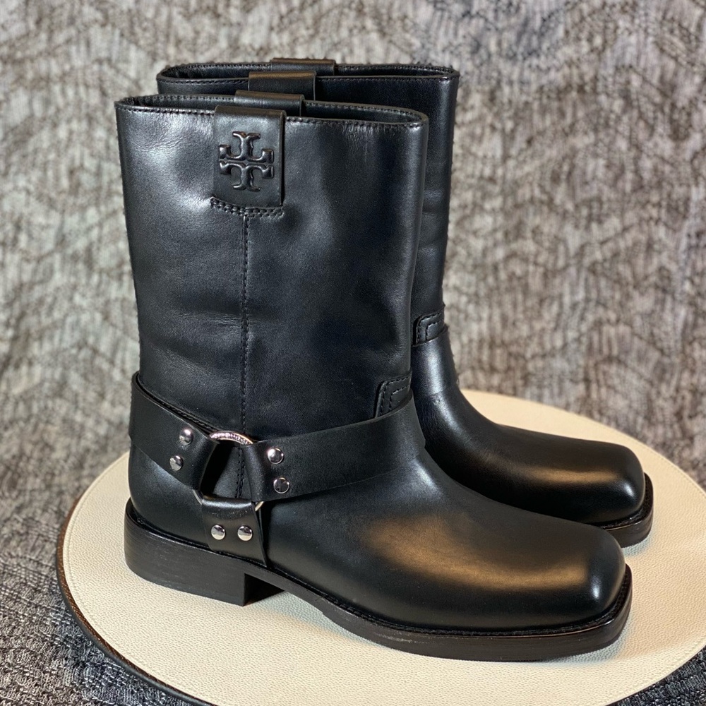 Tory Burch Double T Moto Boot Women's 9 - Picture 2 of 9